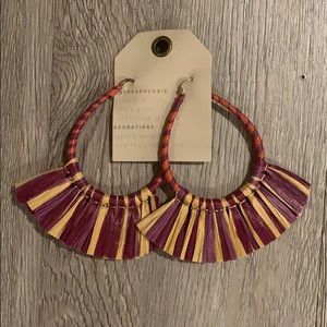 Anthropologie Purple, Maroon and Yellow Earrings